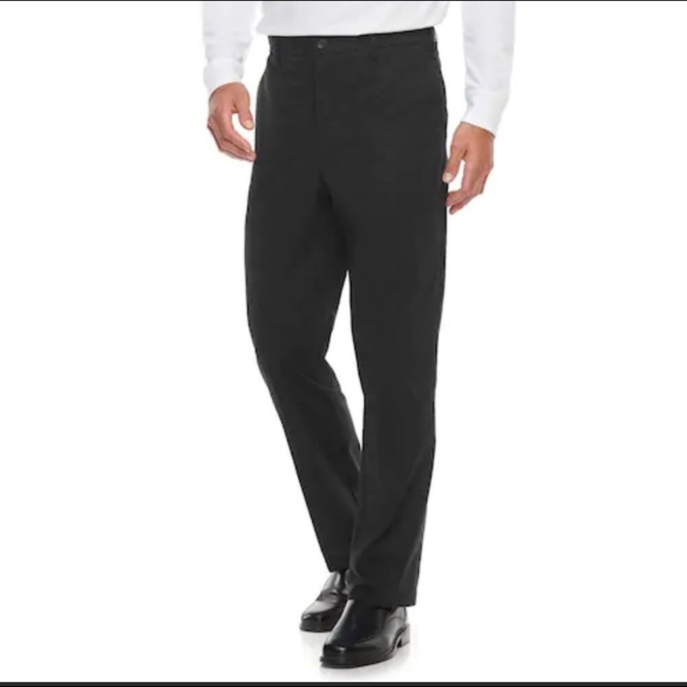 Croft & Barrow Classic-Fit Easy-Care Stretch Pleated Black Pants Size W 33 L 32